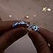 Glowing Band Moonstone Silver Couple Matching Promise Rings for Couples, Women, Men, Him, Her Set of 2 - Adjustable, Gift Wrap