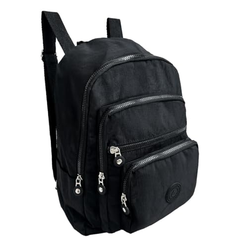 Mochila Juvenil Preta, Multi-Compartimentos,Média, Notebook 13 Polegadas, Tactel