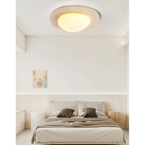 Plafonnier travertin jaune pour bas de plafond lustre pierre 58cm - 8