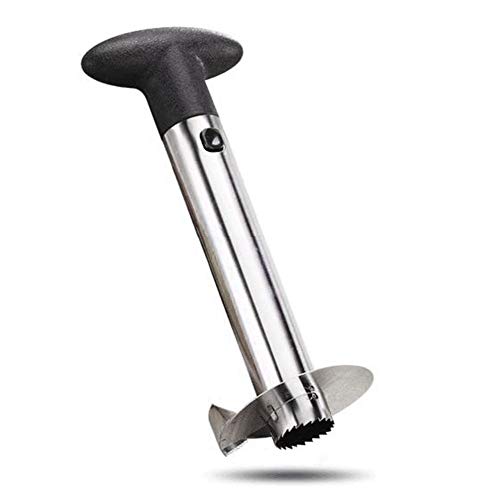 Ferramentas de cozinha para descascador de abacaxi de aço inoxidável – Preto oval