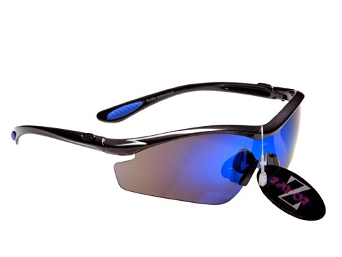 Ray-Zor Rayzor Profesional ligeros Gunmetal gris UV400 Deportes Wrap navegación Gafas de sol, con un azul Iridium antideslumbrante Lente Revo 1 pieza