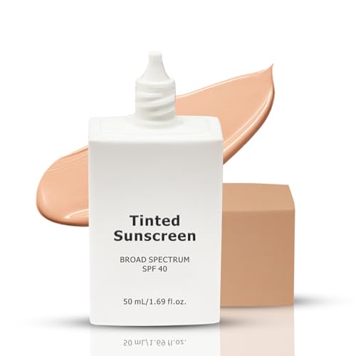 Tinted Sunscreen for Face SPF40 | Daily Tinted Sunscreen for Body | Korean Moisturising Fluid with Hyaluronic Acid | Mineral Moisturizer with Zinc Oxide|Broad Spectrum UVA/UVB Protection|Lightweight