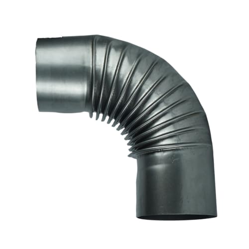 Heizung Rauchrohr, Ofenrohr, Rauchrohr, Ofenknie, Kaminofenrohr, Bogen Abgasrohr, Kaminofen Abgas, Kaminrohr, fur Festbrennstoffe wie Holz, Kohle, Stahlblech 100-150 mm (DN Ø 150 Bogen 90 Grad)