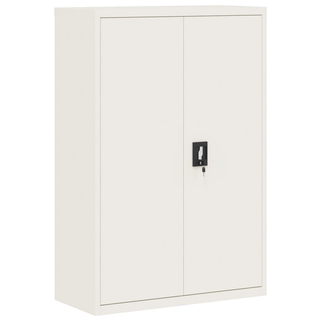 Armadietto portadocumenti con serratura, 90 x 40 x 140 cm, in acciaio verniciato a polvere, armadio da ufficio con 3 ripiani per documenti e forniture da ufficio, con supporto da parete per la