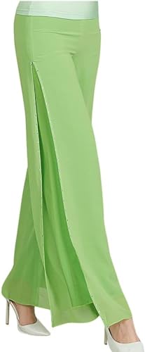 [Yaloee] レディース 社交ダンスパンツ 痩せ ゆるい シフォン ワイドパンツ ガウチョパンツ スプリット 社交ダンスズボン モダンダンス衣装 フラメンコ パンツ 洒脱 社交ダンス衣装 レッスン着のサムネイル