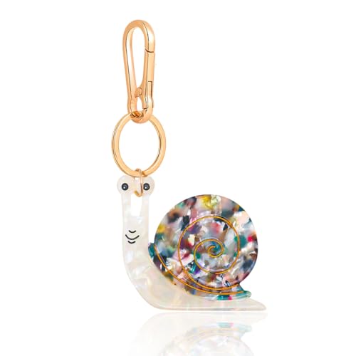 Cute Animal Bag Charm Keychain Set - 3 Designs (Snail, Snake, Worm) with Acrylic Charms & Gold Lobster Clasp