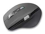 INFINMIND Wireless Side Scroll Mouse with Multi-Device, Ergonomic Computer Mice with Smart Flying Scroll, Quiet Click, 4-Level DPI for Computer, Laptop, iPad, Tablet, MacBook (Grey)