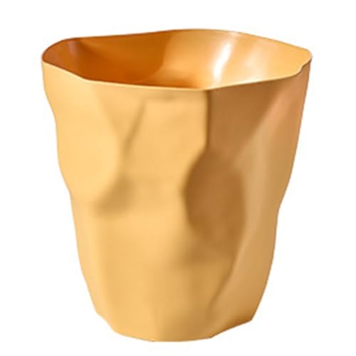 ゴミ箱 プラスチック ホワイト ブラック 静音 おしゃれ ごみ箱 くずかご ダストボックス 収集 ゴミ袋 フタなし 袋 掛ける 見えない 四角 シンプル 省スペース リビング フタなし 寝室 リビング 滑り止め付き おしゃれ ごみ箱 お洒落 (イエロー,S