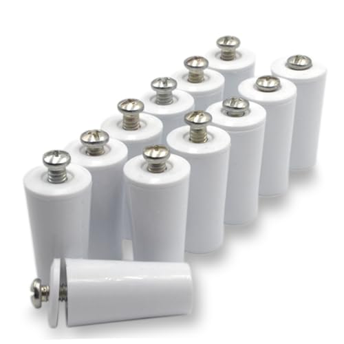 Pack 12 Topes Persiana Blanco de 40mm para para Persianas Enrollables. Topes Fabricados en PVC | Cada Tope de Persiana Blanco Incluye Todo lo Necesario para su Montaje.