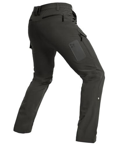 Moosehill Men's Hiking Cargo Pants Lightweight Waterproof Quick Dry Stretch Pants for Travel Outdoor Fishing Work 7 Pockets ?Black, 30 ?