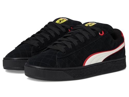 PUMA Mens Scuderia Ferrari Suede XL Hero Sneakers Puma Black/Warm White 10.5 Medium