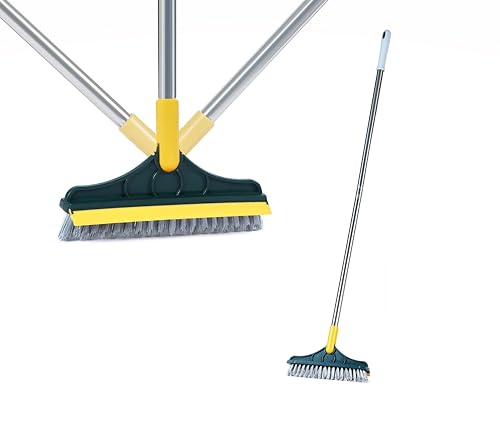 Amazon Brand - Presto! 2-in-1 Bathroom & Floor Cleaning Brush with Wiper & Long Handle for Bathroom, Home, and Kitchen (B0C52WR31K) Amazon Price History, Amazon Price Tracker