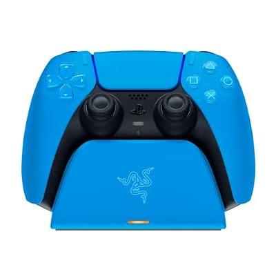 Razer Quick Charging Stand - Base de carga rápida para mando inalámbrico de PS5 (Diseño de Base Curva, Combina con tu Mando de PS5, Desplazamiento con una sola mano) Azul | Ya disponible en tu tienda friki favorita! En mundofriki.es!