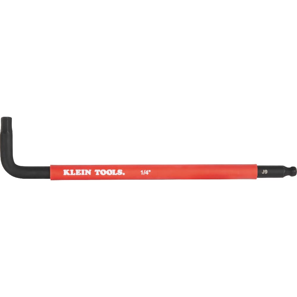 KLEIN TOOLS BLS9 Lot de 9 clés hexagonales extra longues SAE, code couleur, style L, traitées thermiquement, tailles 7/64" à 3/8"