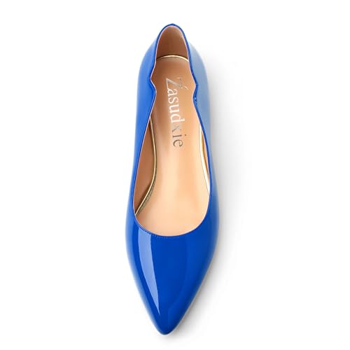 Women's Flats Shoes, Ballet Flats Dress Shoes Comfortable Patent Leather Pointed Toe Flats Slip on Office Shoes for Women3