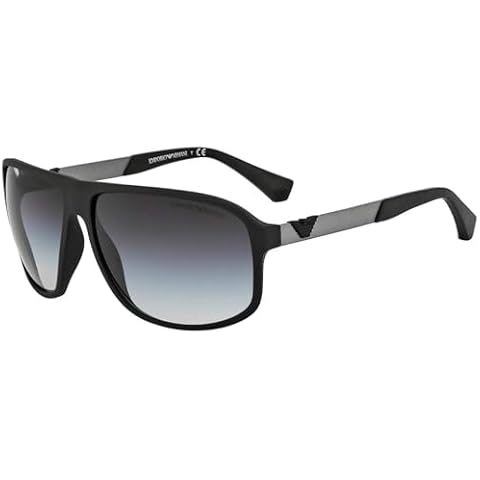 Emporio Armani Men's EA4029 Square Sunglasses, Rubber Black/Gradient Grey, 64 mm Cover