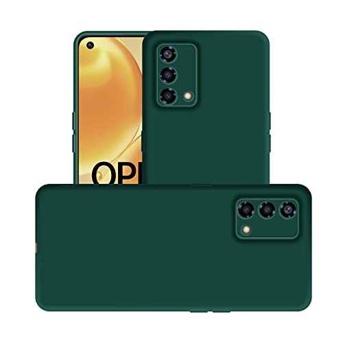 Image of Case Creation Liquid TPU Silicone Cover for Oppo F19s Soft Case,Anti-Dirty Slim Case Frosted Matte Cute Candy TPU Raised Bezel (Splash of Color) Back Case Cover for OppoF19s -Lake Green