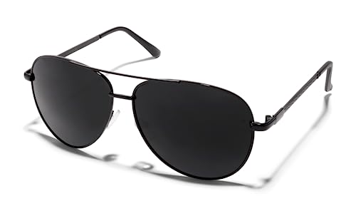 ShadyVEU Oversized Super Dark Fashion Designer Aviator Metal UV400 Mens Womens Sunglasses