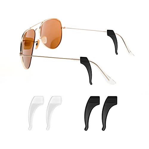 Jadin Coussins dOreille en Silicone pour Lunettes, Retenue de Lunettes, Support Antidérapant pour Lunettes Doux pour Enfants Adultes Lunettes Myopes, Lunettes de Lecture (Noir et Blanc) - Image 3