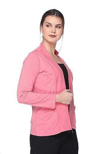 Image of In Love Women's Cotton Blend Front Open Shrug with Pockets | Cotton fabric - lightweight front-open shrug for summer layering