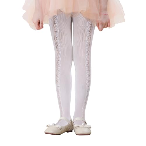 Image of Zando Girls Lace Tights Heart Butterfly Rose Patterned Fishnet Stockings for Toddler Girl Hollow Pantyhose 1T-12 Years