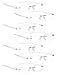 READING GLASSES 7 pack Small Lens Rimless Readers (Transparent Arm)