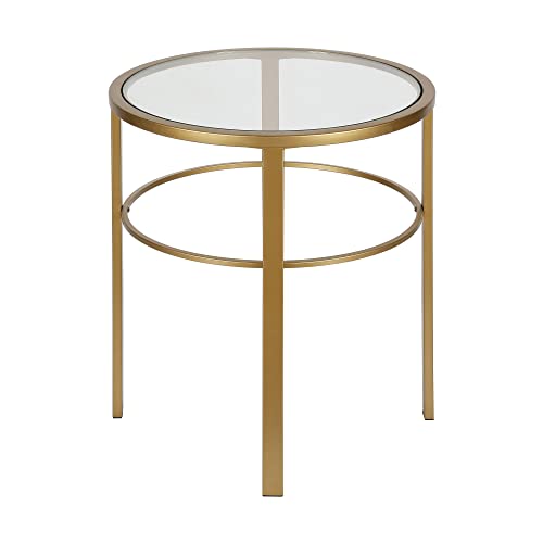 Henn&Hart 20" Wide Round Side Table In Brass, Table For Living Room, Bedroom #TOP7