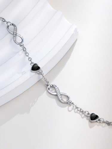 Image of Dorunmo Ankle Bracelet for Women 925 Sterling Silver Natural Stone Bracelet Anklet Summer Beach Jewelry Birthday Gifts for Mom