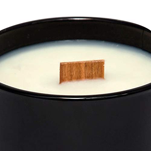 Wax And Wick 12Oz. Pure Soy Wax Scented Candle With Double Wood Wick - Black, Driftwood Scent With Notes Of Vanilla, Sandalwood & Musk #TOP4