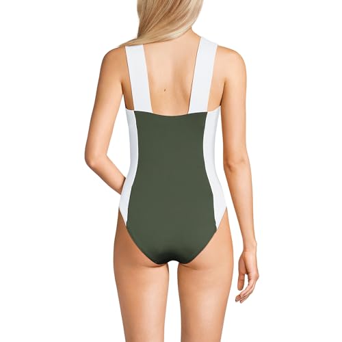 Lands' End Women's Square Neck High Leg One Piece Swimsuit2