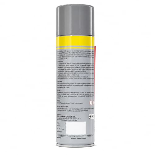 Image of Aerol Dry Film PTFE Spray, (300g /466ml), High Temp 250C Lubricant for Food Processing, Packaging & Bakery Machinery, Non-Toxic Mold Release Agent, White Odorless Film