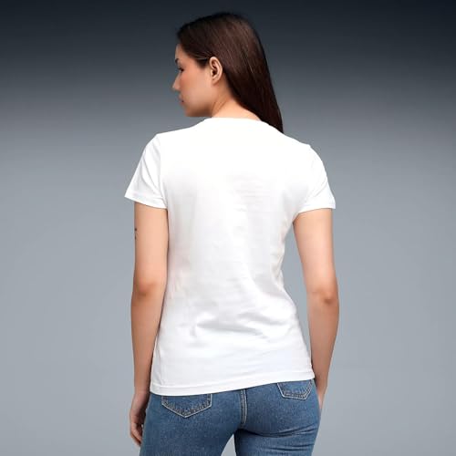 Image of Puma Women Cotton Letter Print Regular Fit Tees