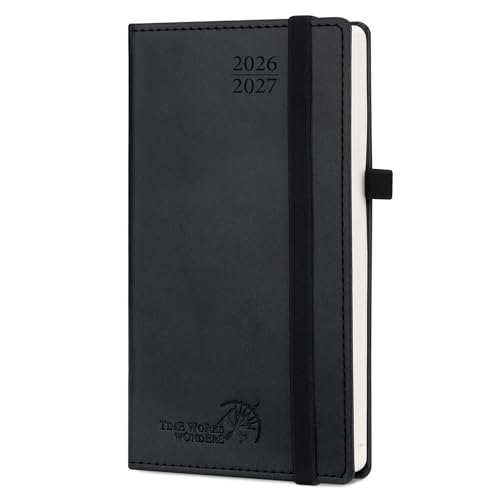 POPRUN 2026-2027 Academic Pocket Diary Week to View Slim (8.8x16.3cm)