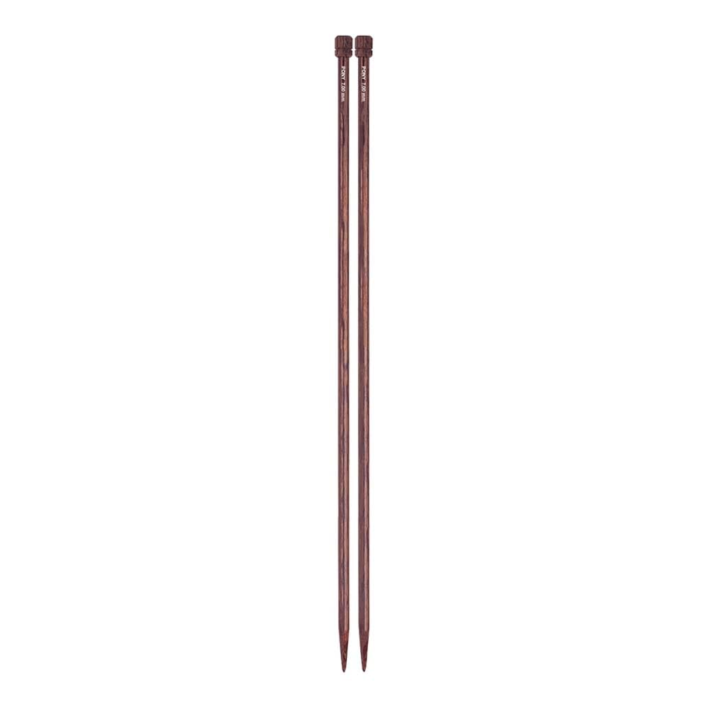 Pony Perfect Wooden Single Point Needles 40cm 7mm - 1pc, Brown, (40cm, 7.00mm)