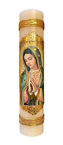 Our Lady of Guadalupe Bust Candle Cirio de la Virgen de Guadalupe Rezo OraciÃ³n