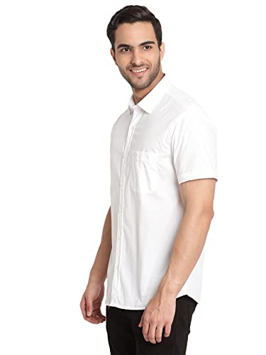 Image of Cantabil Cotton Solid Half Sleeve Regular Fit Casual Shirt for Men with Pocket | Cotton Casual Shirt for Men | Casual Wear Shirts for Men (P-MSHC00247A)