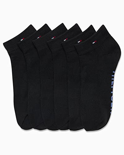 Image of Tommy Hilfiger Womens Quarter Socks - 6 Pack Cotton Blend Cushioned Athletic Ankle Socks for Women for Sports and Running