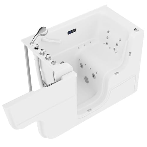 Anzzi Walk-In Tub Fully Loaded 29'' X 53'' Left Drain, Wheelchair Access, Air & Whirlpool Jets Hot Tub, Quick Fill, 6 Setting Handheld Shower Sprayer, Aromatherapy, Led Lights & Auto Drain 2953Wclwd #TOP29