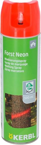 Kerbl Markierungsspray Forst Neon Markierfarbe Markierspray 500ml neon rot geruchsarm auch für feuchte und gefrorene Untergründe