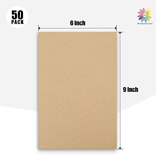 Image of Mat Board Center, 50 Corrugated Cardboard Sheets 6x9 Inches Flat Card Board Inserts for Packing, Shipping, Mailing, DIY Crafts