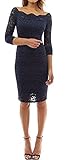 made2envy Sheer Lace Open Shoulder Mini Dress (M, Navy) YWOCT1028NM