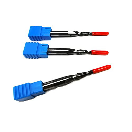 Image of 3pcs / Package JERRAY CNC Carving 4.69 Deg Tapered Angle Ball Tip Radius=0.5mm X 6mm Shank Tungsten Solid Carbide HRC55 with TiAIN Coated Router Bits