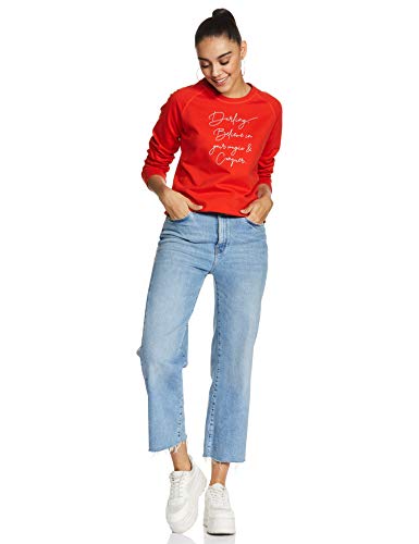 Image of Amazon Brand - Symbol Women's Cotton Blend Round Neck Regular Fit Sweatshirt (Pullover)