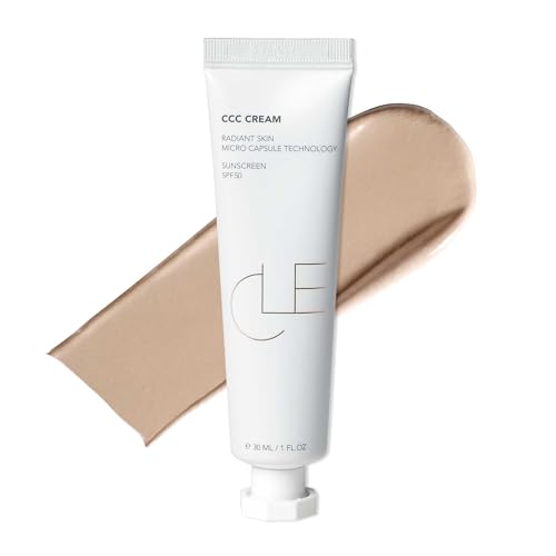 CLE Cosmetics CCC Cream (Warm Light 106 / SPF 50) - Color Correcting With Sunscreen - Lightweight, Hydrating Foundation - BB & CC Hybrid - Light to Medium Coverage - 1 fl oz