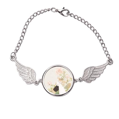 Bracelet style chinois classique ailes d'ange bijou métal d'exception M