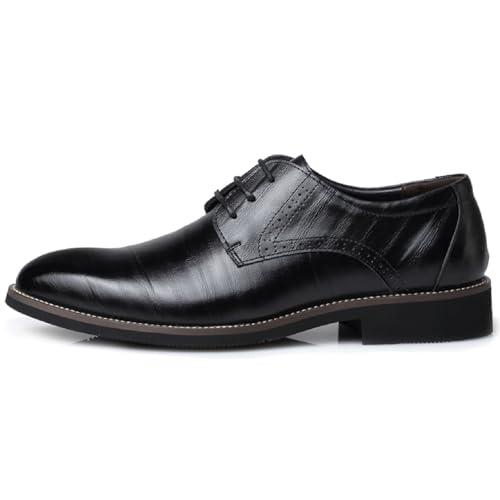 WUIWUIYU Men's Manmade Leather Lace-up Formal Dress Oxfords Shoes Business Tuxedo Wedding Flat Dressy Wingtip Derby Shoes3
