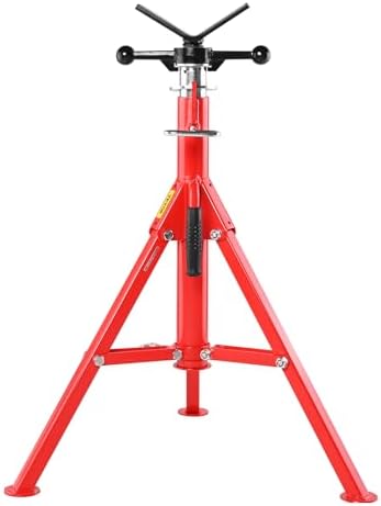 VEVOR Heavy-Duty Pipe Stand Adjustable Folding Pipe Jack Stand | Sturdy Construction 2500 lbs Load Capacity | Ideal for Welding, Automotive, and Construction Projects