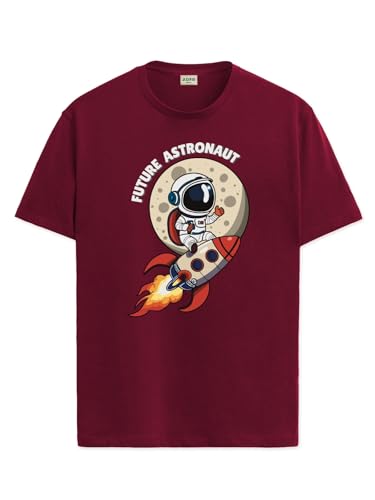 Image of ADRO T Shirts for Boys & Girls | Astronaut Printed T-Shirt | Ages 3-14 | 100% Cotton Round Neck Tshirt for Boys