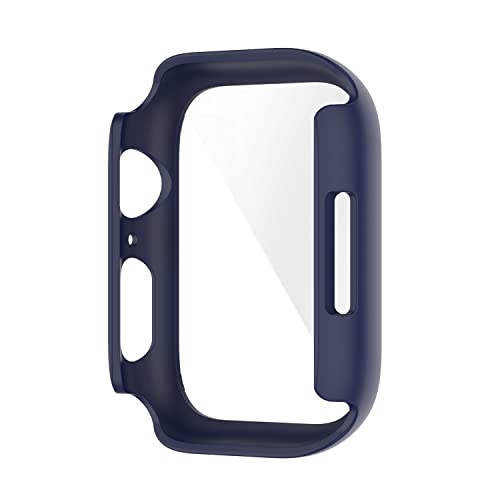 BoLuo 2 Pack of Cover compatible for Apple Watch Series 7 45mm Screen Protector,Smartwatch Case Skin Pounch,Anti-scratch Plating PC Watch Case Bumper Cover Shell for iWatch Series 7 45mm (navy blue) - Image 4