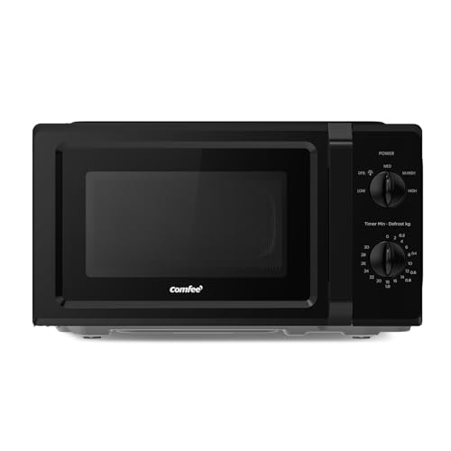 COMFEE’ CMO-MP012OC(BK) Micro-ondes Onduleur, 700W de Puissance, 5 Niveaux de Puissance, Décongélation, Minuterie de 30 minutes, 19L, Noir